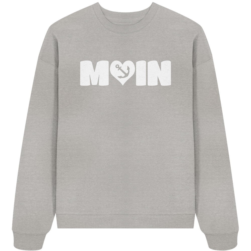 Moin Spruch mit Herz Anker - Unisex Bio Pullover - Kiebitzdelle
