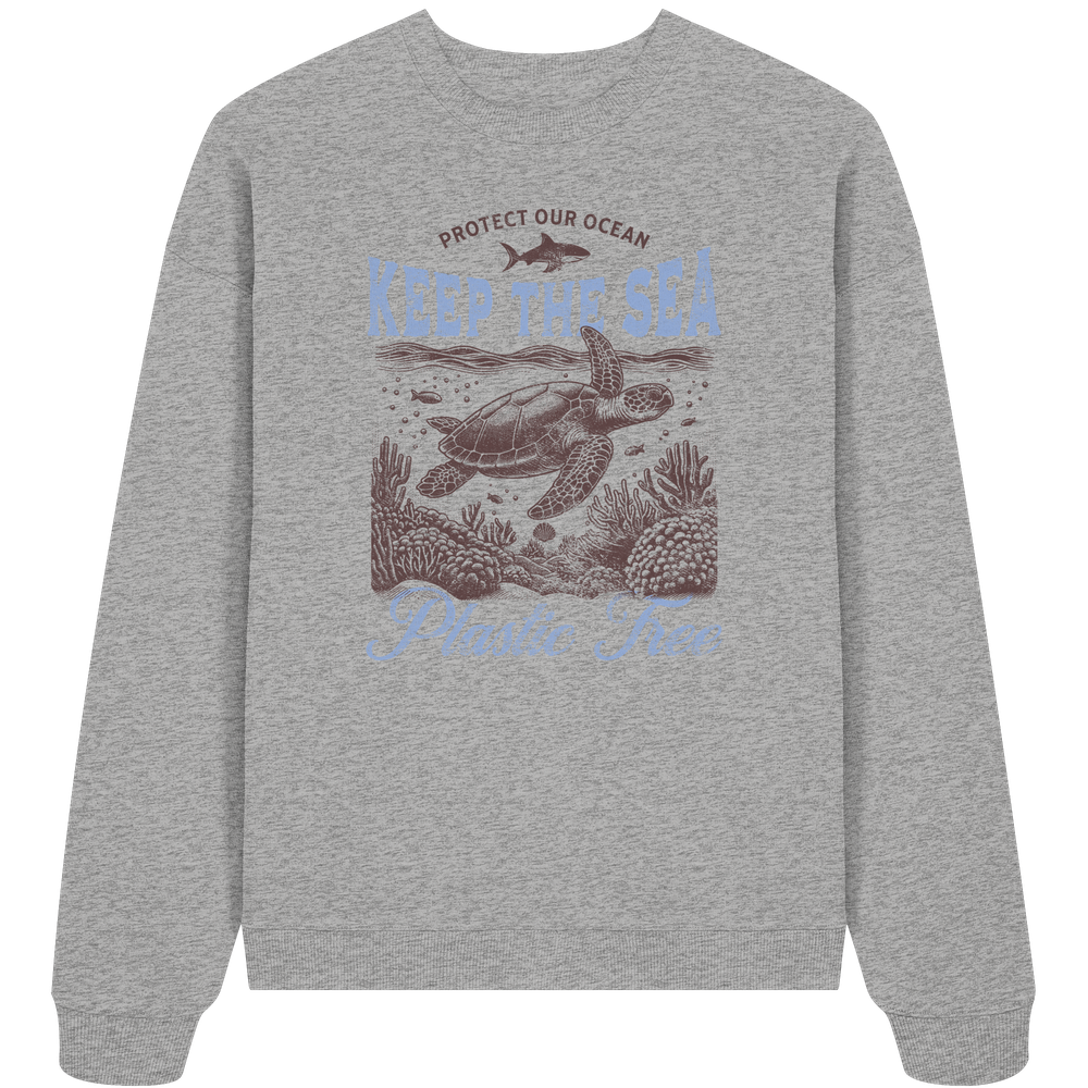 Keep the Sea Plastic Free Umweltschutz Spruch - Unisex Bio Pullover - Kiebitzdelle