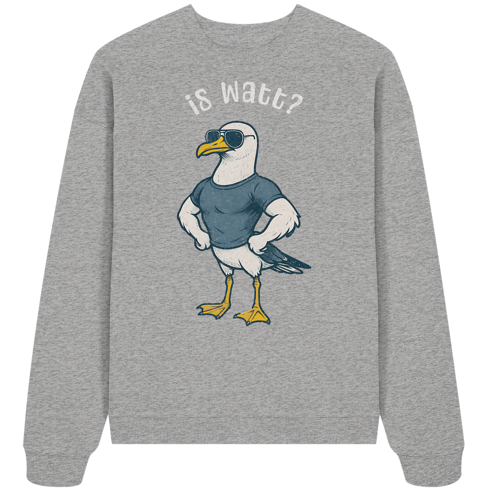 Is Watt Starke Möwe mit lustigem Spruch - Unisex Bio Pullover