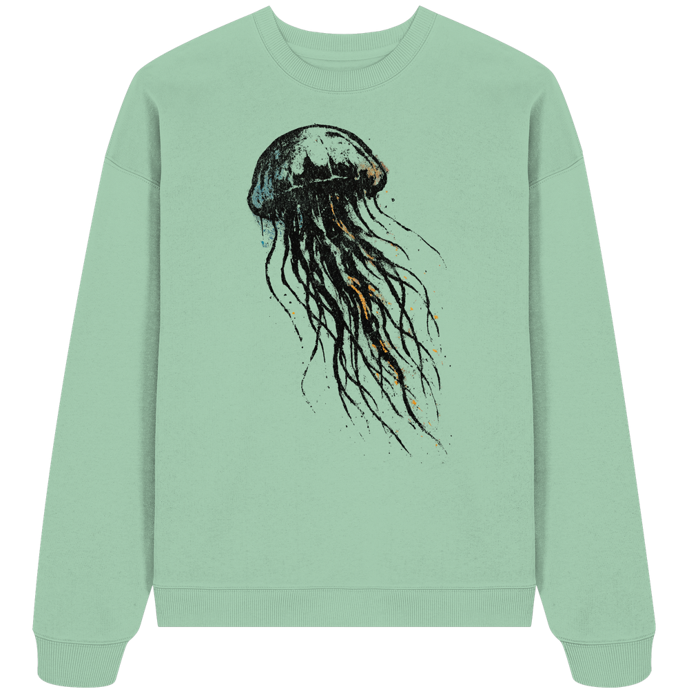 Street Art Qualle - Unisex Bio Pullover - Kiebitzdelle