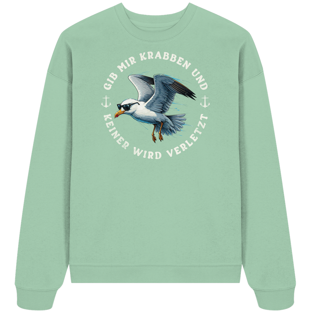 Gib mir Krabben und keiner wird verletzt - Unisex Bio Pullover