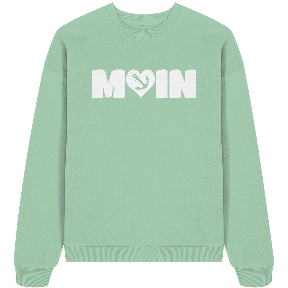 Moin Spruch mit Herz Anker - Unisex Bio Pullover - Kiebitzdelle