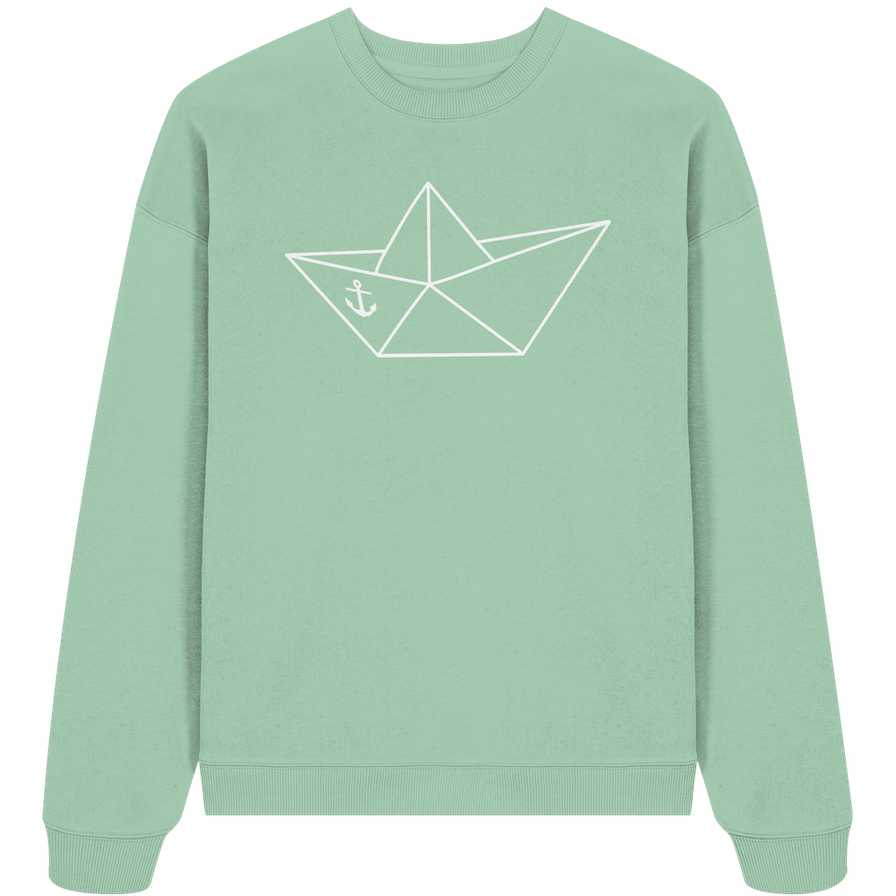 Papierschiff Papierboot Origami - Unisex Bio Pullover - Kiebitzdelle