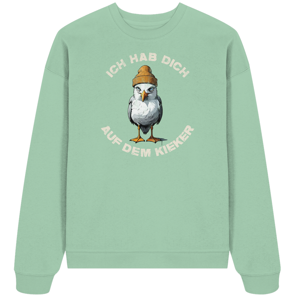 Ich hab Dich auf dem Kieker Möwe Spruch - Unisex Bio Pullover - Kiebitzdelle