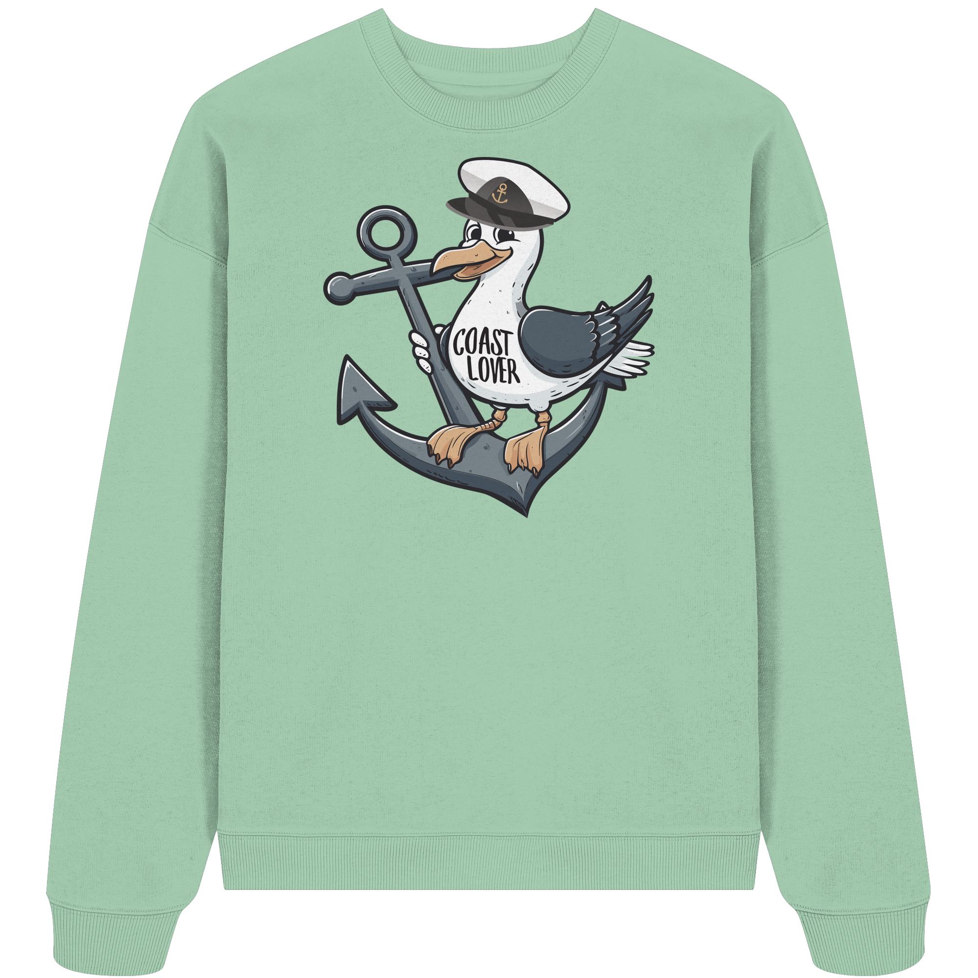 Coast Lover Möwe Kapitän - Unisex Bio Pullover - Kiebitzdelle