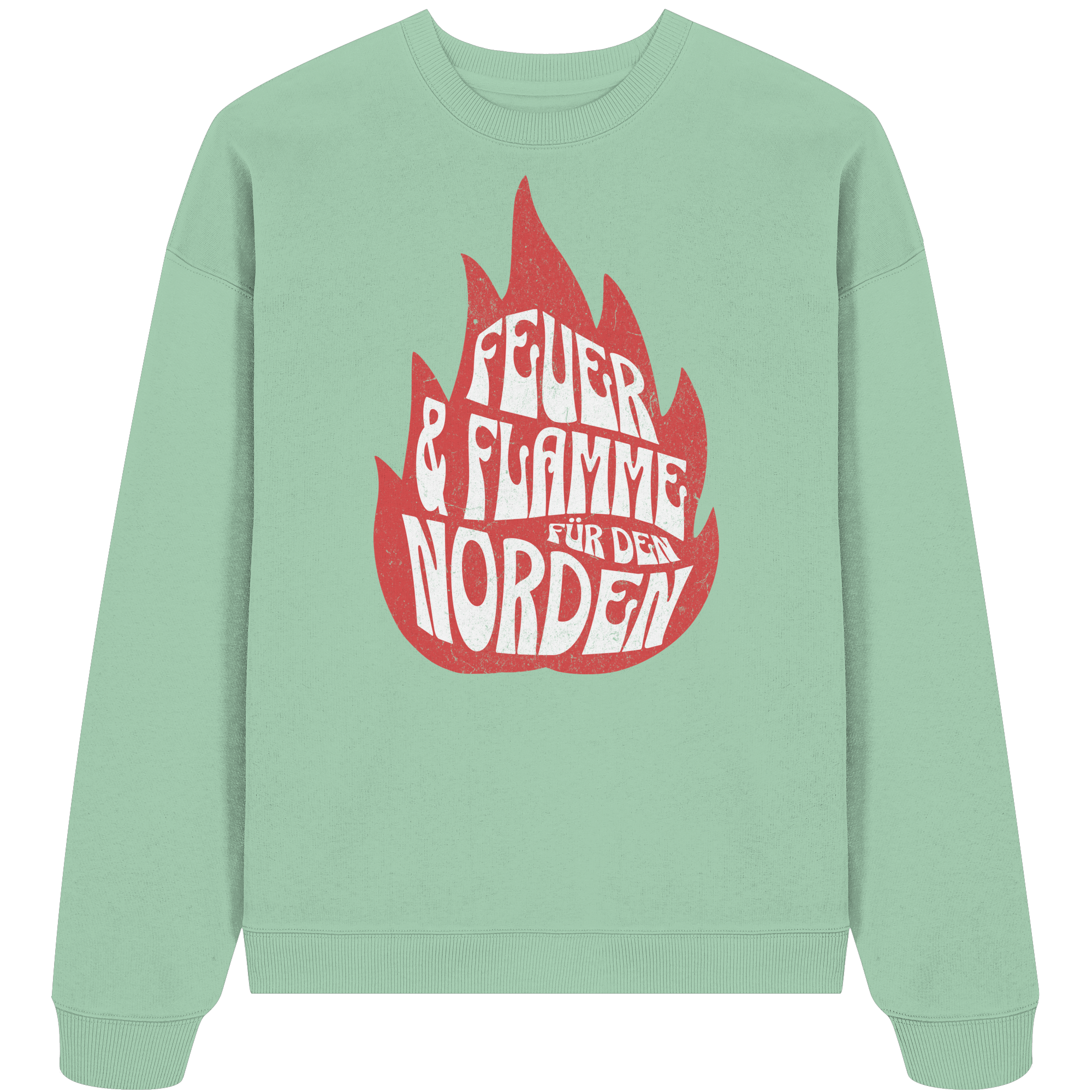 Feuer und Flamme für den Norden - Unisex Bio Pullover - Kiebitzdelle