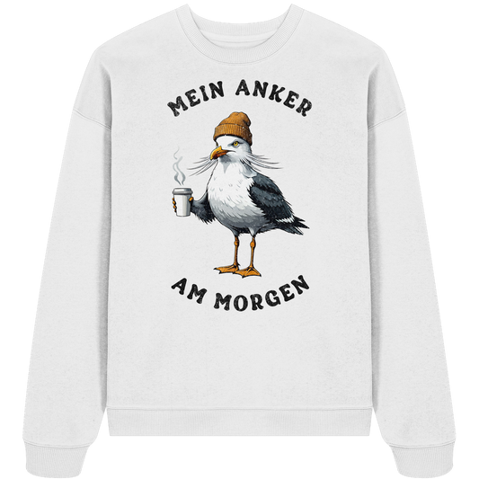 Mein Anker am Morgen Kaffee Möwe - Unisex Bio Pullover