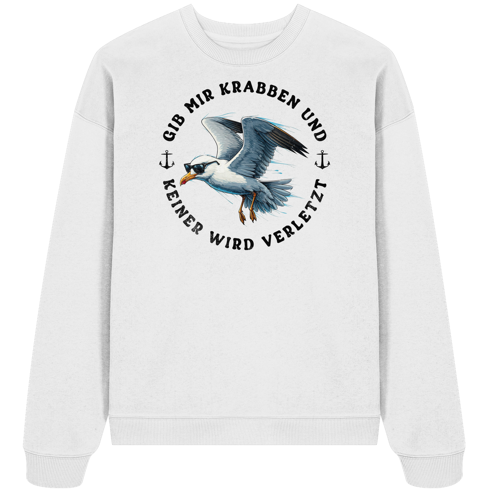 Gib mir Krabben und keiner wird verletzt - Unisex Bio Pullover - Kiebitzdelle