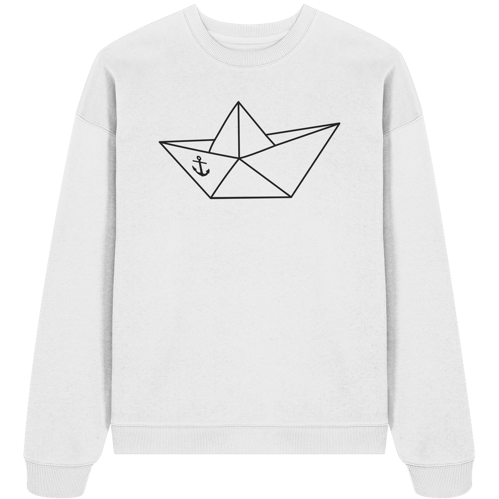 Papierschiff Papierboot Origami - Unisex Bio Pullover - Kiebitzdelle