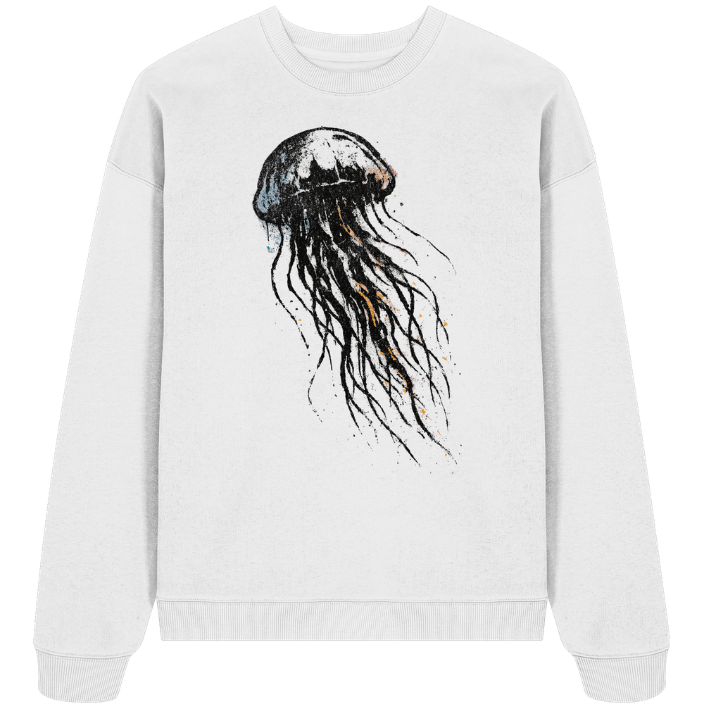 Street Art Qualle - Unisex Bio Pullover - Kiebitzdelle