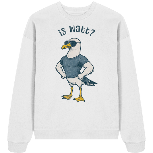 Is Watt Starke Möwe mit lustigem Spruch - Unisex Bio Pullover