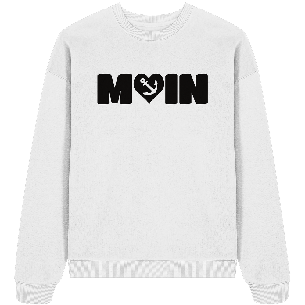 Moin Spruch mit Herz Anker - Unisex Bio Pullover