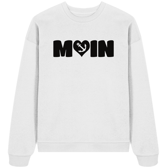 Moin Spruch mit Herz Anker - Unisex Bio Pullover
