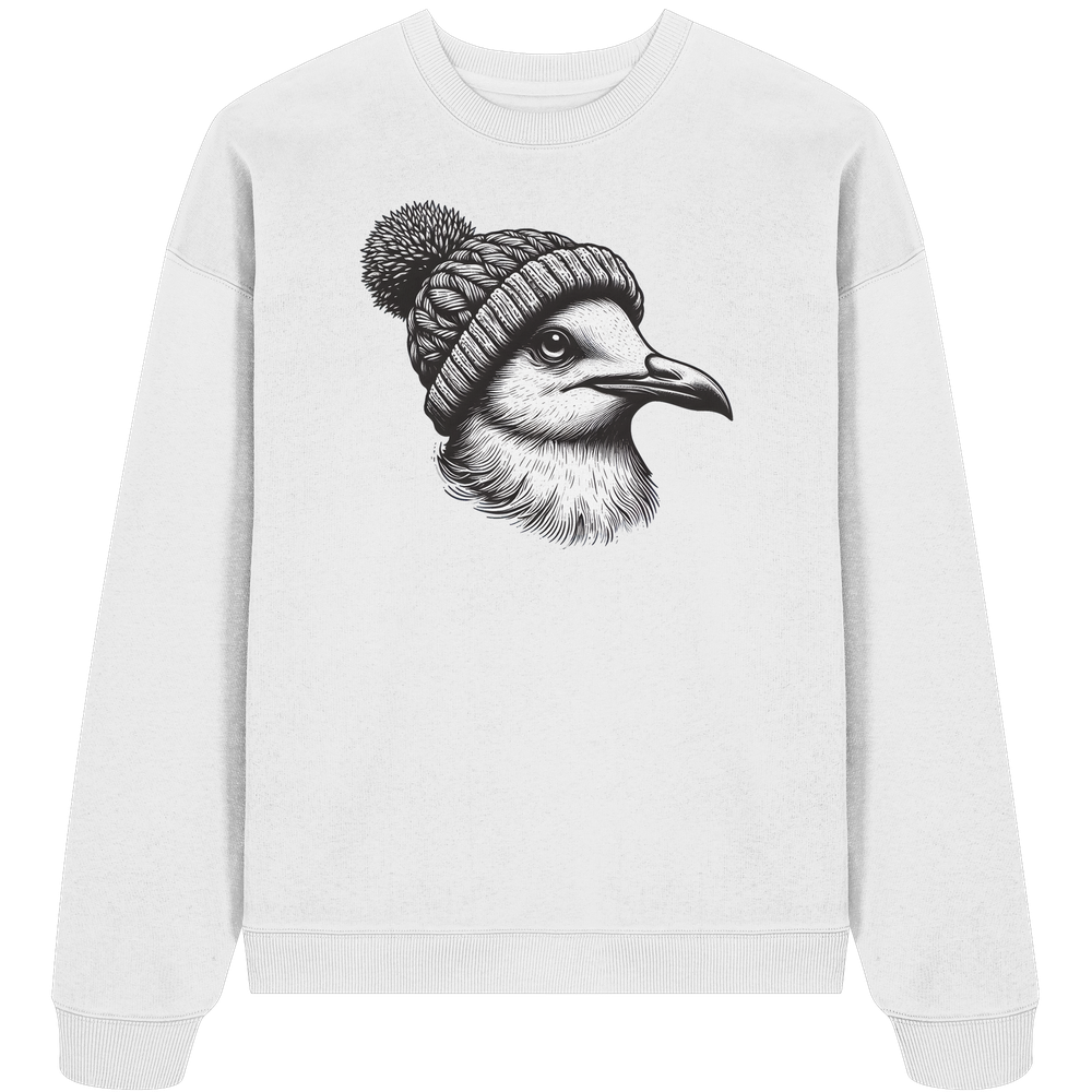 Coole Möwe mit Pudelmütze - Unisex Bio Pullover