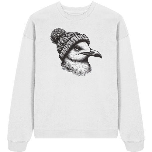 Coole Möwe mit Pudelmütze - Unisex Bio Pullover - Kiebitzdelle