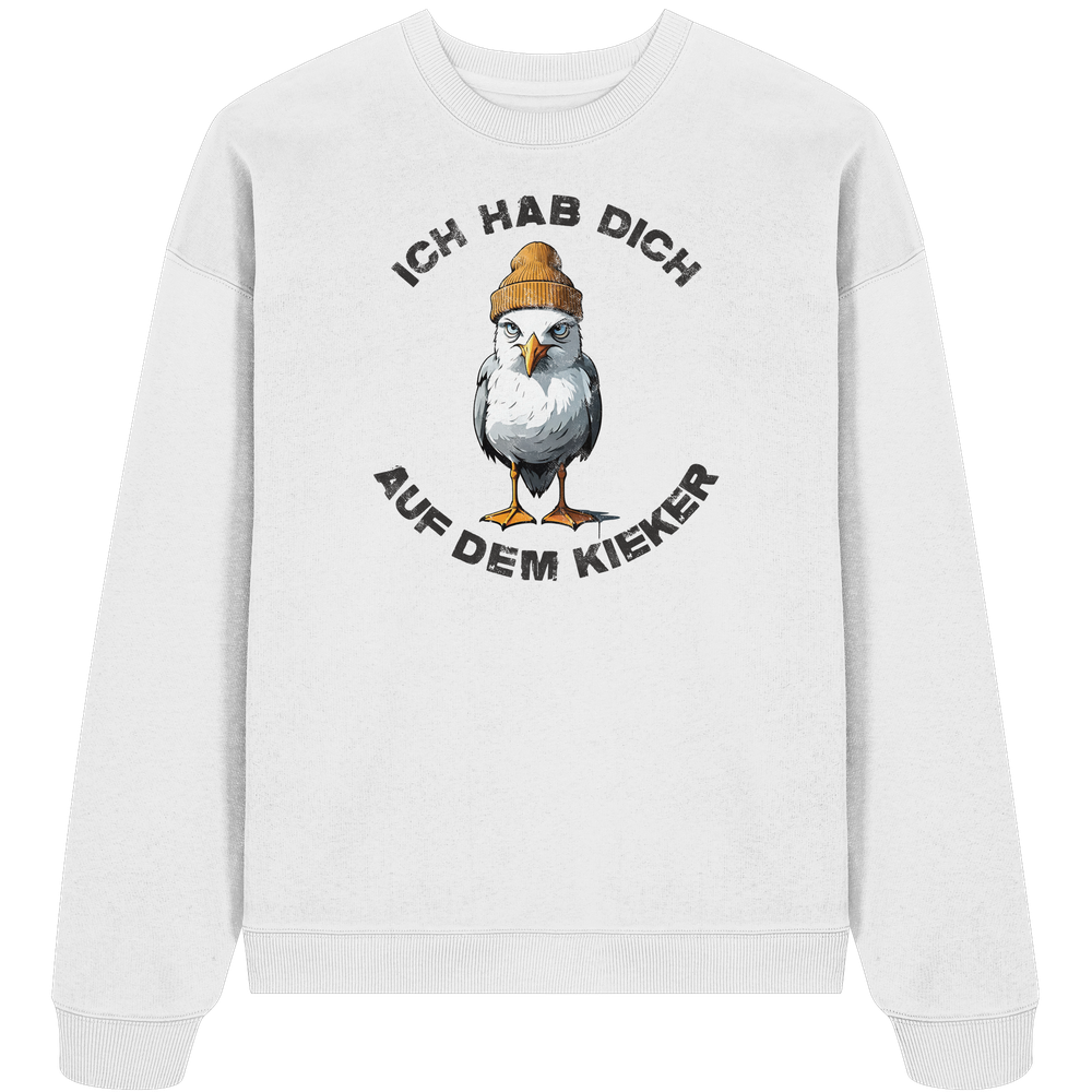 Ich hab Dich auf dem Kieker Möwe Spruch - Unisex Bio Pullover - Kiebitzdelle