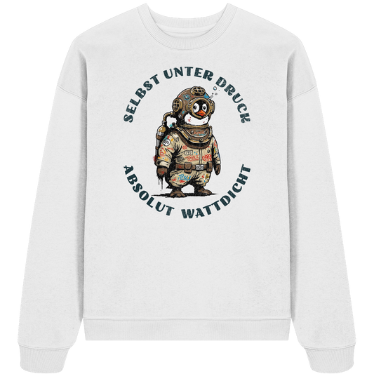 Wattdicht Pinguin Taucher mit lustigem Spruch - Unisex Bio Pullover