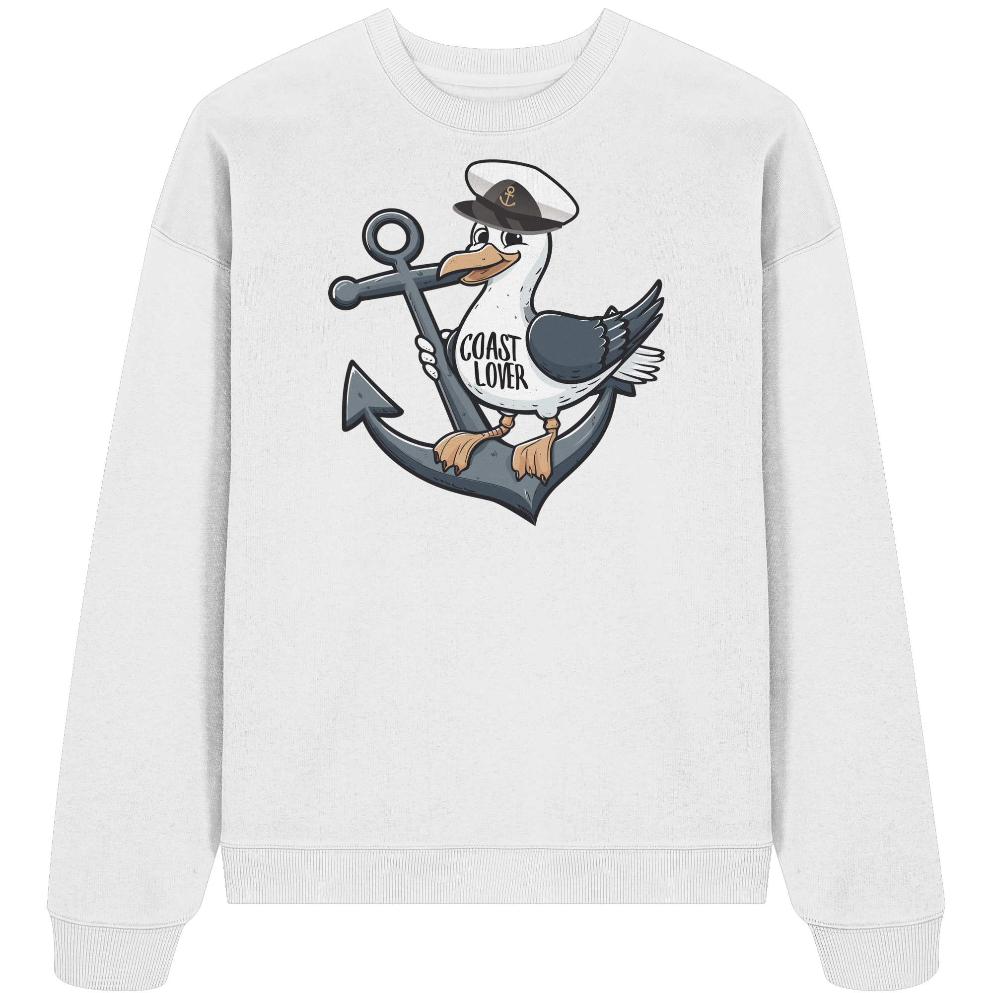 Coast Lover Möwe Kapitän - Unisex Bio Pullover - Kiebitzdelle