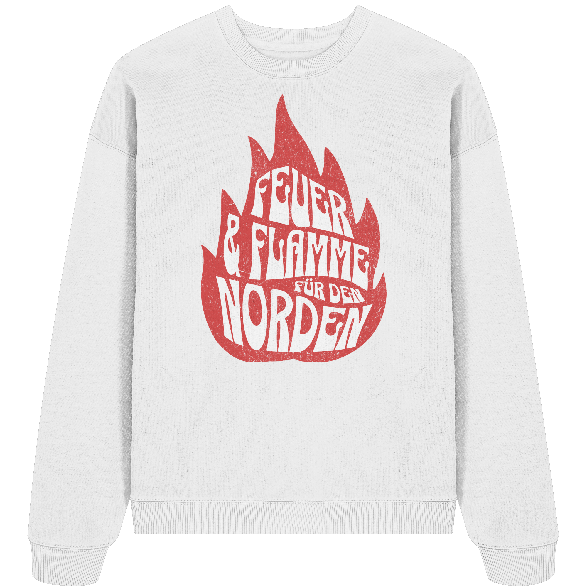 Feuer und Flamme für den Norden - Unisex Bio Pullover - Kiebitzdelle