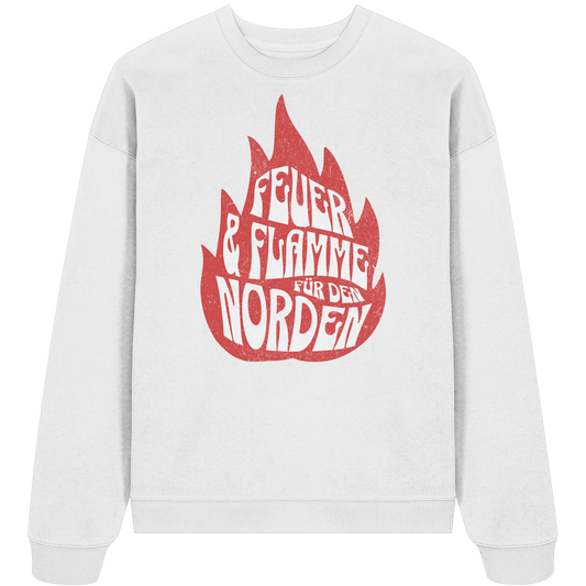 Feuer und Flamme für den Norden - Unisex Bio Pullover