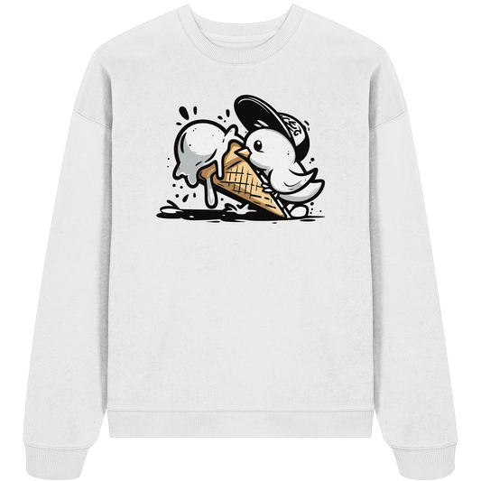 Möwe Küken mit Eis Street Art - Unisex Bio Pullover