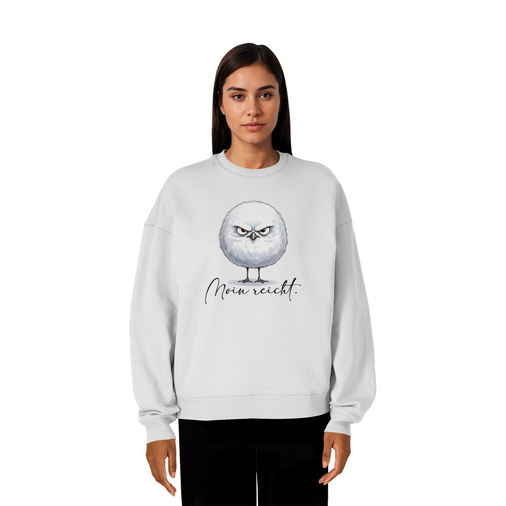 Moin reicht - Grimmige runde Möwe - Organic Oversize Sweatshirt