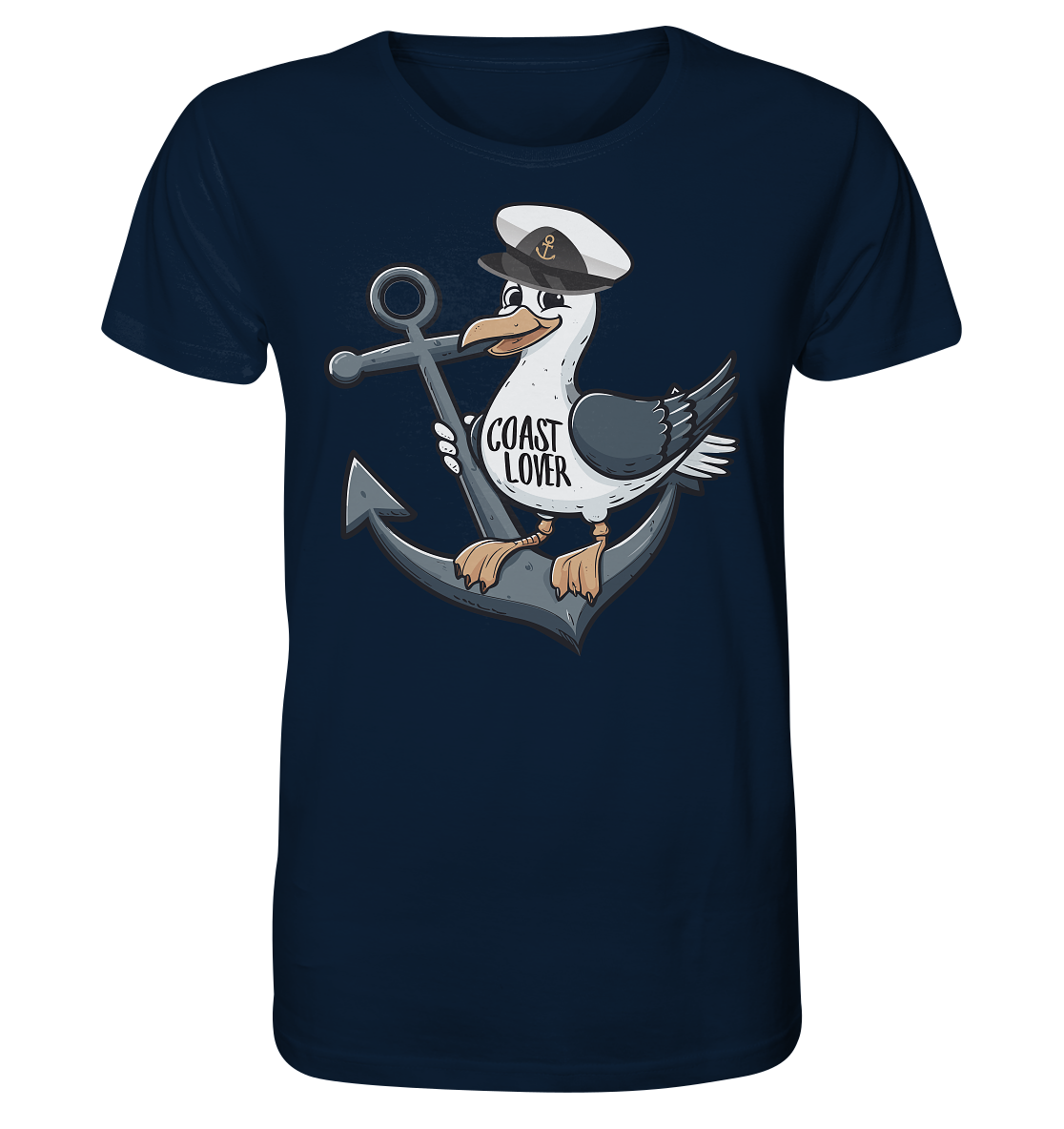 Coast Lover Möwe Kapitän - Herren Premium Bio Shirt - Kiebitzdelle