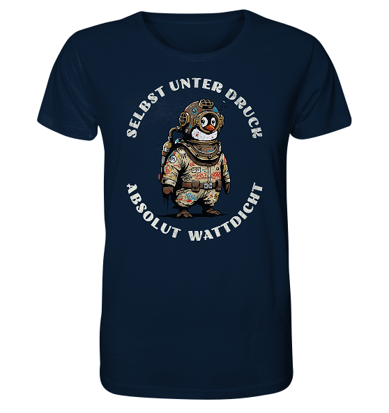 Wattdicht Pinguin Taucher mit lustigem Spruch - Herren Premium Bio Shirt - Kiebitzdelle