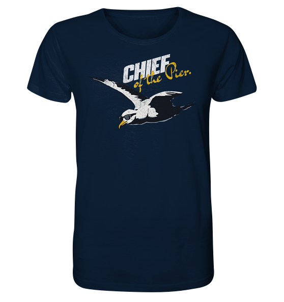 Chief of the Pier Chef Möwe mit Sonnenbrille - Herren Premium Bio Shirt - Kiebitzdelle