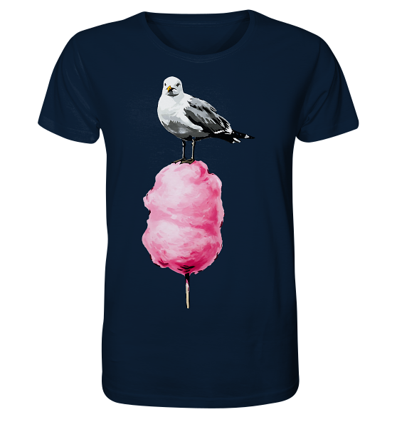 Möwe auf Zuckerwatte - Herren Premium Bio Shirt