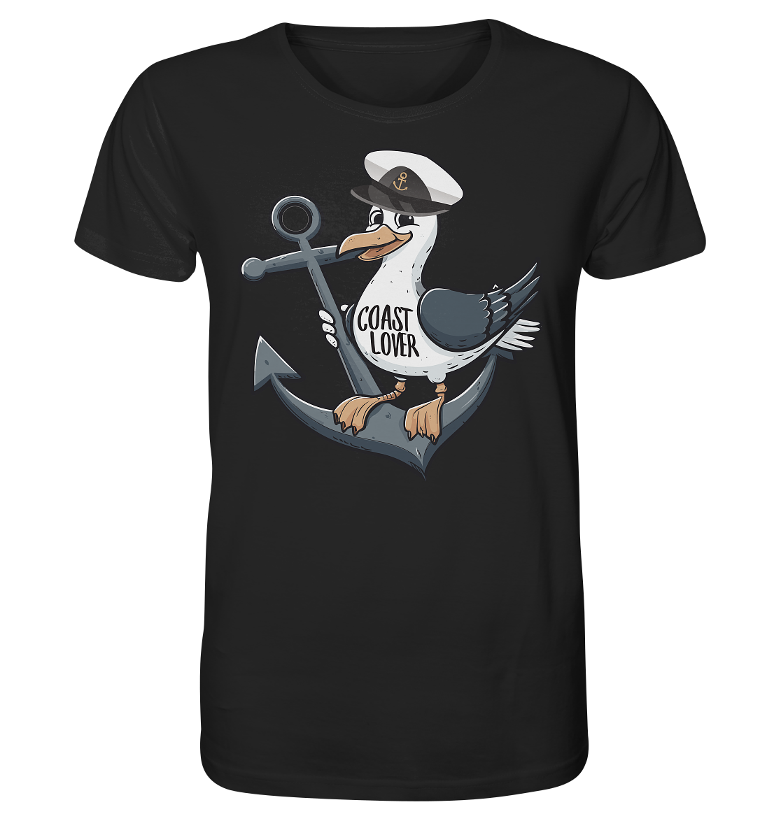Coast Lover Möwe Kapitän - Herren Premium Bio Shirt - Kiebitzdelle