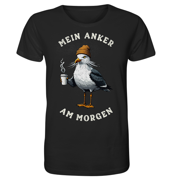 Mein Anker am Morgen Kaffee Möwe - Herren Premium Bio Shirt
