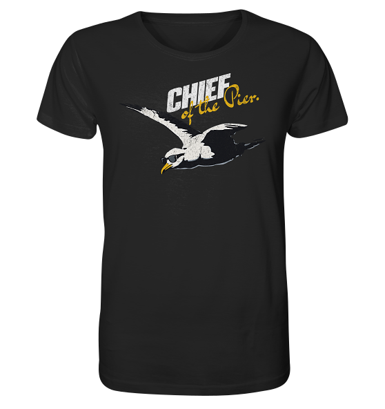 Chief of the Pier Chef Möwe mit Sonnenbrille - Herren Premium Bio Shirt - Kiebitzdelle