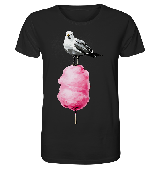 Möwe auf Zuckerwatte - Herren Premium Bio Shirt