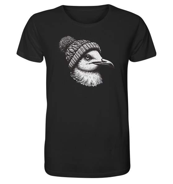 Coole Möwe mit Pudelmütze - Herren Premium Bio Shirt