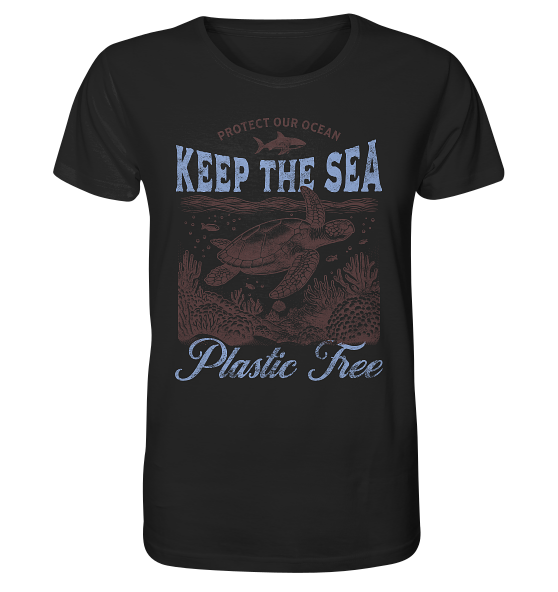 Keep the Sea Plastic Free Umweltschutz Spruch - Herren Premium Bio Shirt