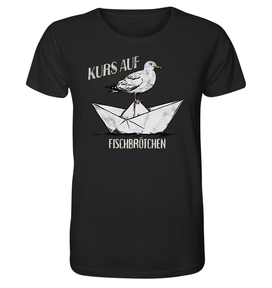 Kurs auf Fischbrötchen Papierschiff Möwe - Herren Premium Bio Shirt - Kiebitzdelle