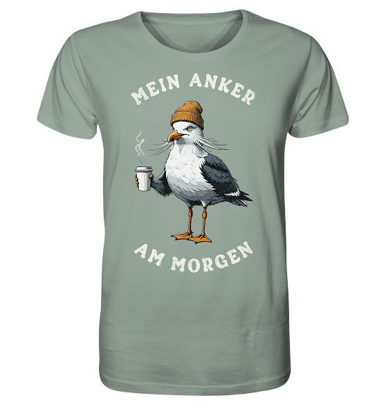 Mein Anker am Morgen Kaffee Möwe - Herren Premium Bio Shirt