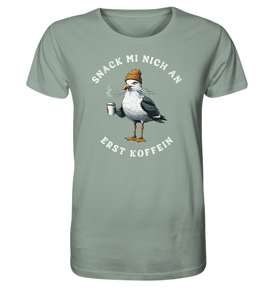 Snack mi nich an erst Koffein Möwe Spruch - Herren Premium Bio Shirt - Kiebitzdelle
