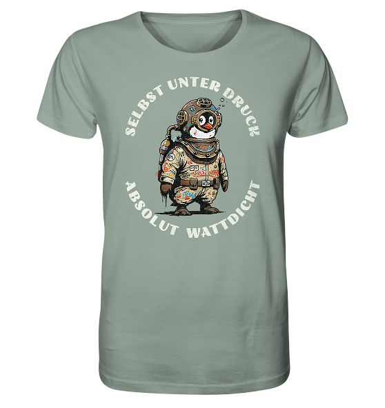 Wattdicht Pinguin Taucher mit lustigem Spruch - Herren Premium Bio Shirt - Kiebitzdelle