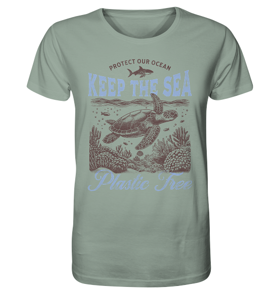 Keep the Sea Plastic Free Umweltschutz Spruch - Herren Premium Bio Shirt