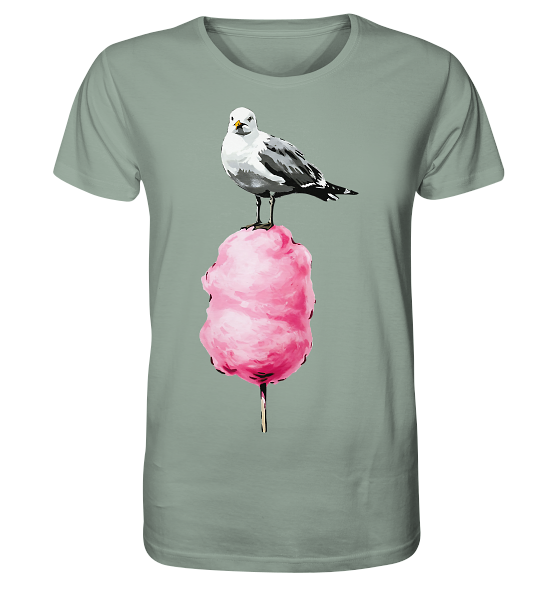 Möwe auf Zuckerwatte - Herren Premium Bio Shirt