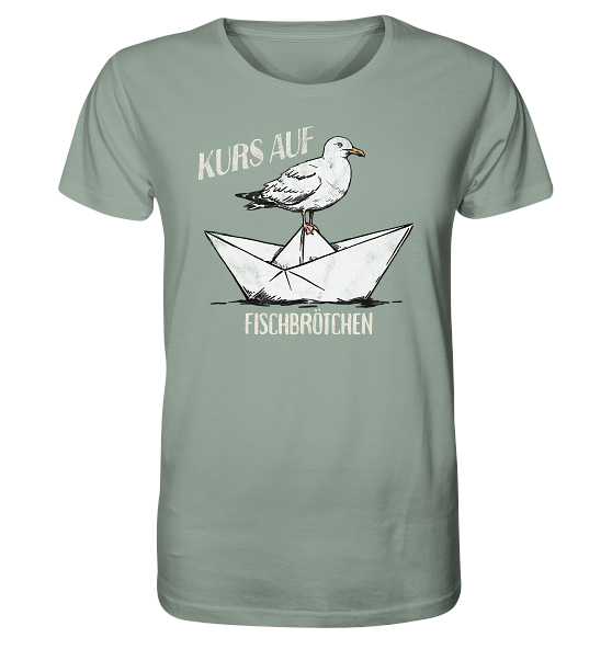 Kurs auf Fischbrötchen Papierschiff Möwe - Herren Premium Bio Shirt - Kiebitzdelle