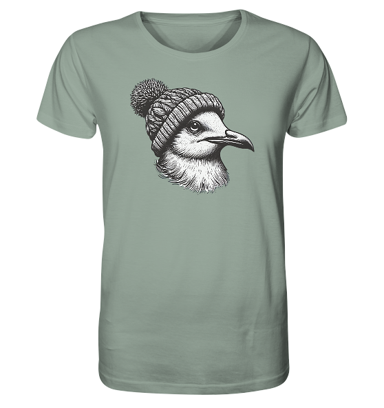 Coole Möwe mit Pudelmütze - Herren Premium Bio Shirt