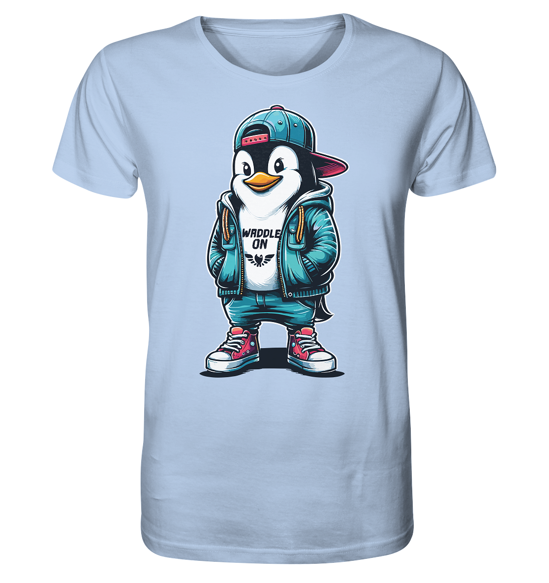 Hipster Pinguin Waddle On - Herren Premium Bio Shirt