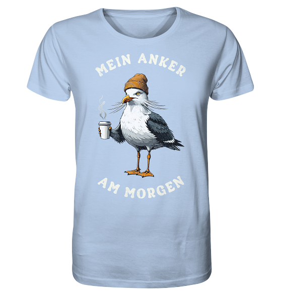 Mein Anker am Morgen Kaffee Möwe - Herren Premium Bio Shirt