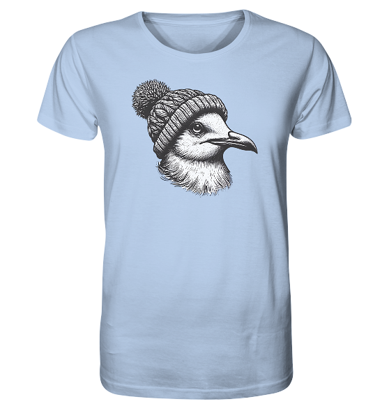 Coole Möwe mit Pudelmütze - Herren Premium Bio Shirt