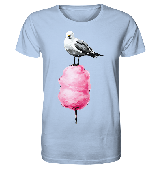 Möwe auf Zuckerwatte - Herren Premium Bio Shirt