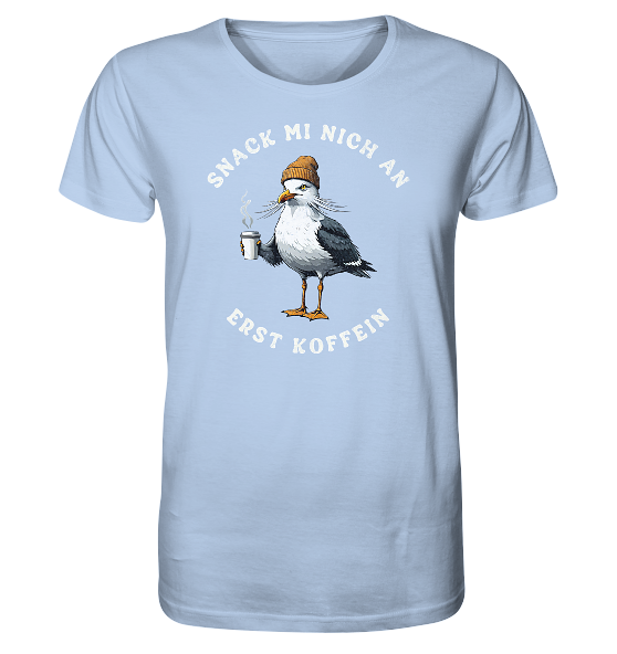 Snack mi nich an erst Koffein Möwe Spruch - Herren Premium Bio Shirt - Kiebitzdelle