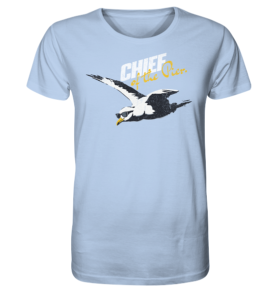 Chief of the Pier Chef Möwe mit Sonnenbrille - Herren Premium Bio Shirt - Kiebitzdelle
